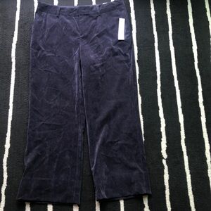 Coldwater Creek Navy Super Soft Small Width Corduroy Trouser Fit Pants size 16